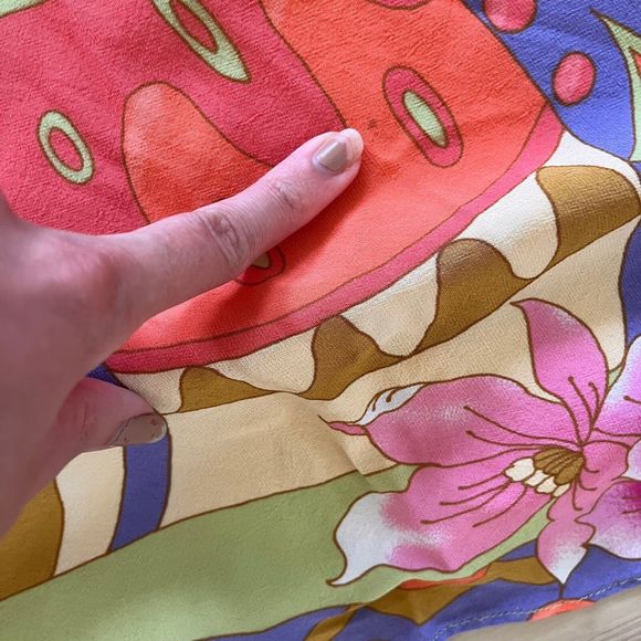 Vintage y2k MICA Psychedelic Paisley Floral Midi Sheath Slip Dress Size 8 - Picture 8 of 8